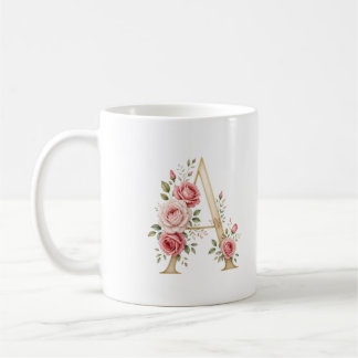 Personalisierte Blumenschrift A Rose Tasse