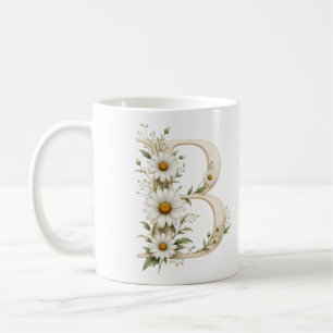 Personalisierte Blumenschrift B Gänseblümchen-Tass Kaffeetasse