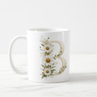 Personalisierte Blumenschrift B Gänseblümchen-Tass Kaffeetasse