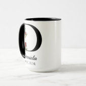 Personalisierte Blumenschrift-Tasse als Geschenk f Tasse (Vorderseite Links)
