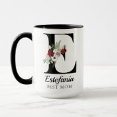 Personalisierte Blumenschrift-Tasse "Beste Mutter  Tasse (Links)