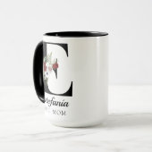 Personalisierte Blumenschrift-Tasse "Beste Mutter  Tasse (Vorderseite Links)