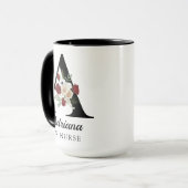 Personalisierte Blumenschriftzug-Tasse als Geschen Tasse (Vorderseite Links)