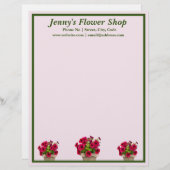 Personalisierte Blumensittiche Briefbogen (Vorne/Hinten)