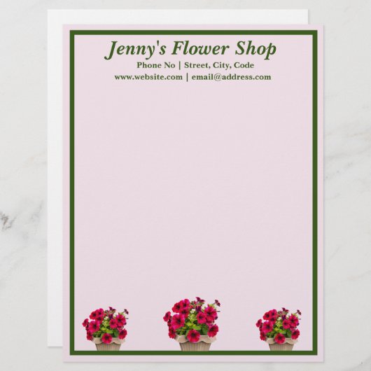 Personalisierte Blumensittiche Briefbogen (Vorne/Hinten)