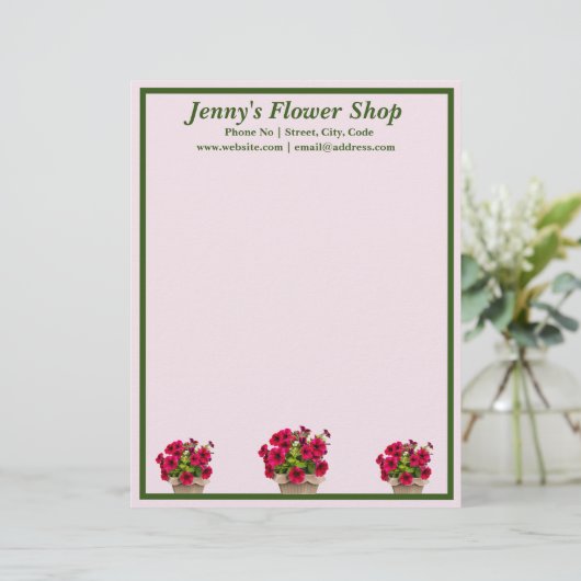 Personalisierte Blumensittiche Briefbogen (Stehend Vorderseite)