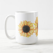 Personalisierte Blumensonnenblume Mit Monogramm Kaffeetasse (Links)