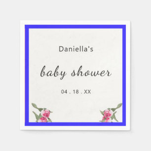 Personalisierte Blumenspritze Lila Babydusche Serviette