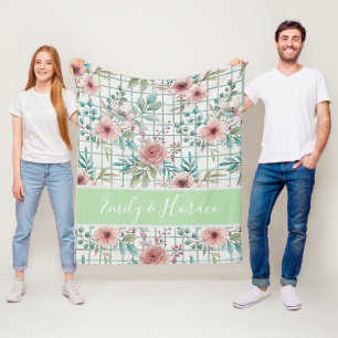 Personalisierte Blumensträuße Fleecedecke