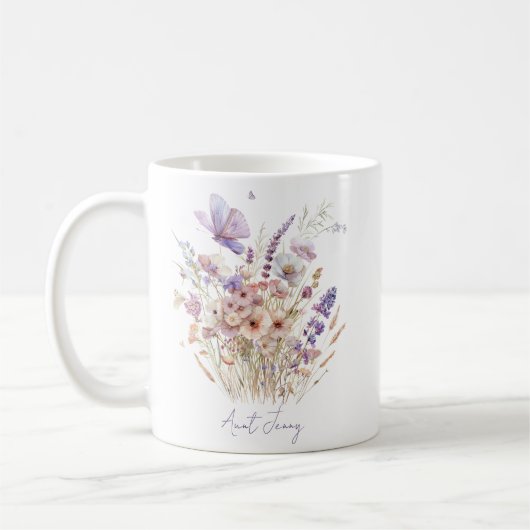 Personalisierte Blumentante Kaffeetasse (Links)