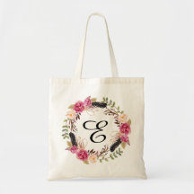 Personalisierte Blumentoilette Bag Bridesmaid Bohe