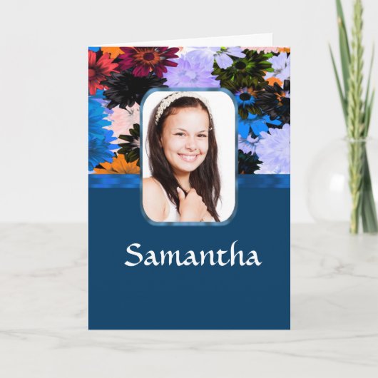 Personalisierte Blumenvorlage Karte (Vorderseite)