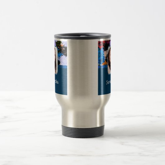 Personalisierte Blumenvorlage Reisebecher (Mittel)