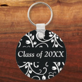 Personalisierte Blumenwirbelklasse des Schlüsselan Schlüsselanhänger (Vorderseite)