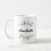 Personalisierte Blumenwreath-Tasse Kaffeetasse (Links)
