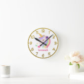 Personalisierte Blumenzange Runde Wanduhr (Zuhause)