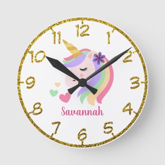 Personalisierte Blumenzange Runde Wanduhr (Vorderseite)