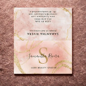 Personalisierte Blush-Marmorkarte mit Gold-Glitzer