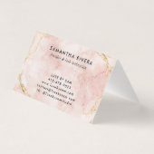 Personalisierte Blush-Marmorkarte mit Gold-Glitzer (Rückseite)