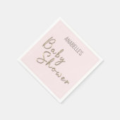 Personalisierte Blush Pink Babydusche Serviette (Ecke)