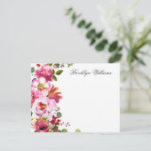 Personalisierte Blush Pink Botanic Floral Dankeskarte (Stehend Vorderseite)