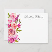 Personalisierte Blush Pink Botanic Floral Dankeskarte (Vorderseite)