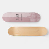 Personalisierte Blush-Rose-Metallic-Tropfen-Logo Skateboard (Horizontal)