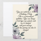 Personalisierte Blüte Einladung (Vorne/Hinten)