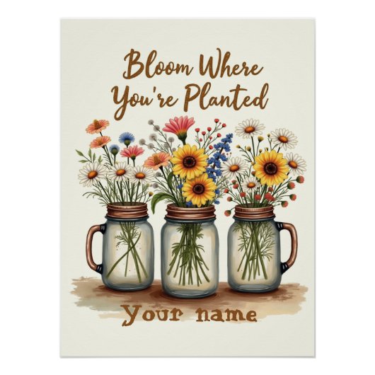 Personalisierte Blüte, in der Sie gepflanztes Post Poster (Vorderseite)
