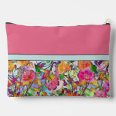 Personalisierte Blüten in Rosa und Orange Zubehörtasche (Rückseite)