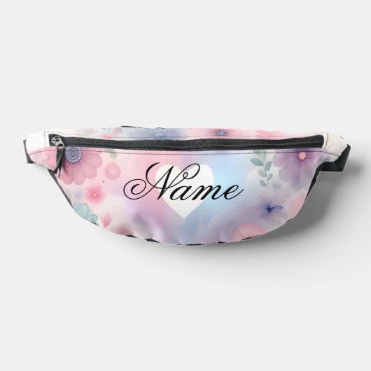 Personalisierte Blüten und Herz Bauchtasche (Ablage )