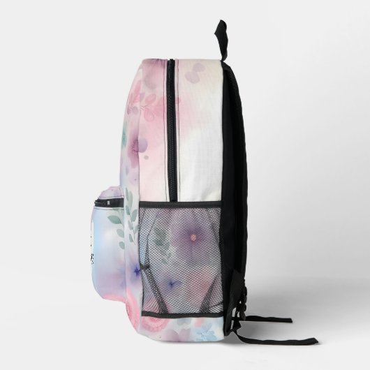 Personalisierte Blüten und Herz Bedruckter Rucksack (Rechts)