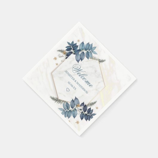 Personalisierte Blütenblumen Begrüßung Serviette (Ecke)
