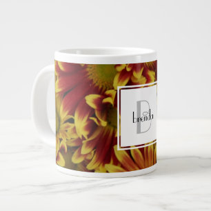 Personalisierte Blütenpraxis, gelbe Blüte mit Name Jumbo-Tasse