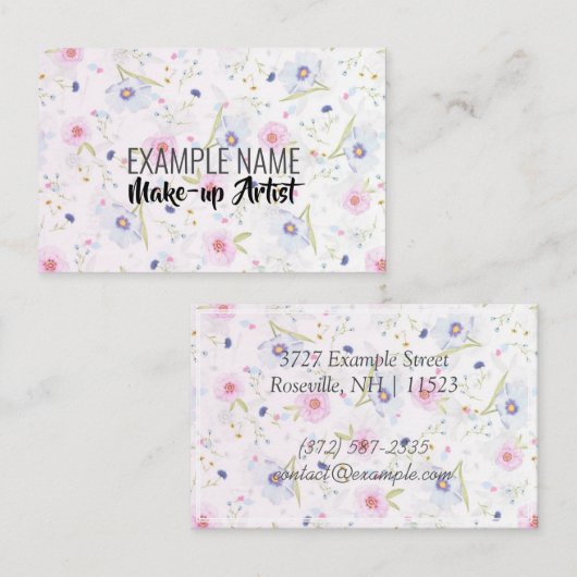 Personalisierte Blütenpraxis (UK/Euro) Visitenkarte (Vorne/Hinten)