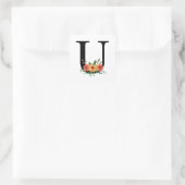Personalisierte blutorale Mit Monogramm Quadratischer Aufkleber (Tasche)