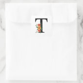 Personalisierte blutorale Mit Monogramm Quadratischer Aufkleber (Tasche)
