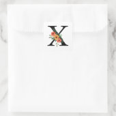 Personalisierte blutorale Mit Monogramm Quadratischer Aufkleber (Tasche)
