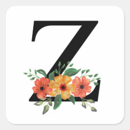 Personalisierte blutorale Mit Monogramm Quadratischer Aufkleber