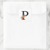 Personalisierte blutorale Mit Monogramm Quadratischer Aufkleber (Tasche)