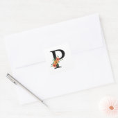 Personalisierte blutorale Mit Monogramm Quadratischer Aufkleber (Umschlag)