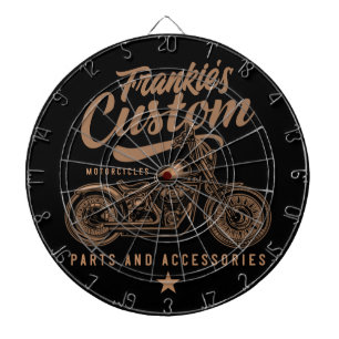 Personalisierte Bobber Motorradgarage Dartscheibe