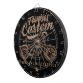 Personalisierte Bobber Motorradgarage Dartscheibe (Vorderseite rechts)