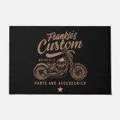 Personalisierte Bobber Motorradgarage Fußmatte (Vorderseite)