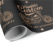 Personalisierte Bobber Motorradgarage Geschenkpapier (Rolleneckpunkt)