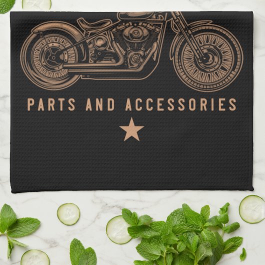 Personalisierte Bobber Motorradgarage Geschirrtuch (Gefaltet)