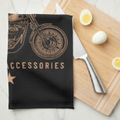 Personalisierte Bobber Motorradgarage Geschirrtuch (Viertel Falte)