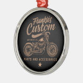 Personalisierte Bobber Motorradgarage Ornament Aus Metall (Links)