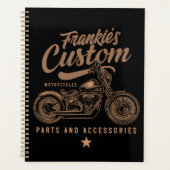 Personalisierte Bobber Motorradgarage Planer (Vorderseite)