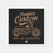 Personalisierte Bobber Motorradgarage Serviette (Vorderseite)